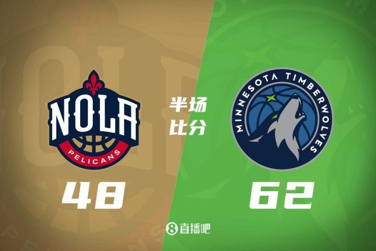 半場戰(zhàn)報：森林狼62-48領先鵜鶘 蘭德爾14分/戈貝爾10分/CJ13分